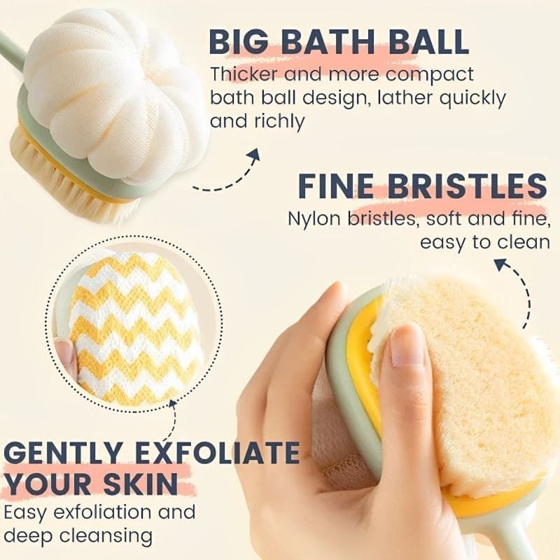 🔥HOT SALE -Double-sided Soft Nylon Shower Brush